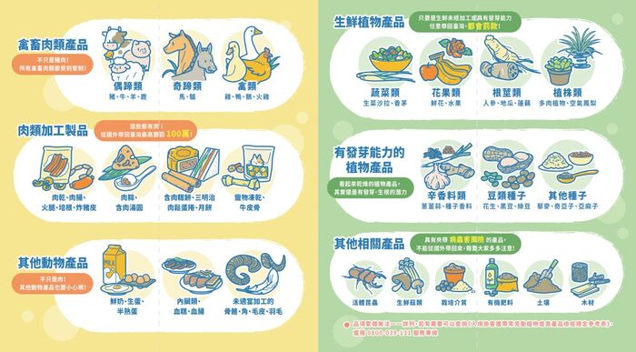 【防範非洲豬瘟相關宣導】請勿攜帶動植物檢疫物入境，並請配合環保局進行廚餘清運及落實廚餘減量圖片